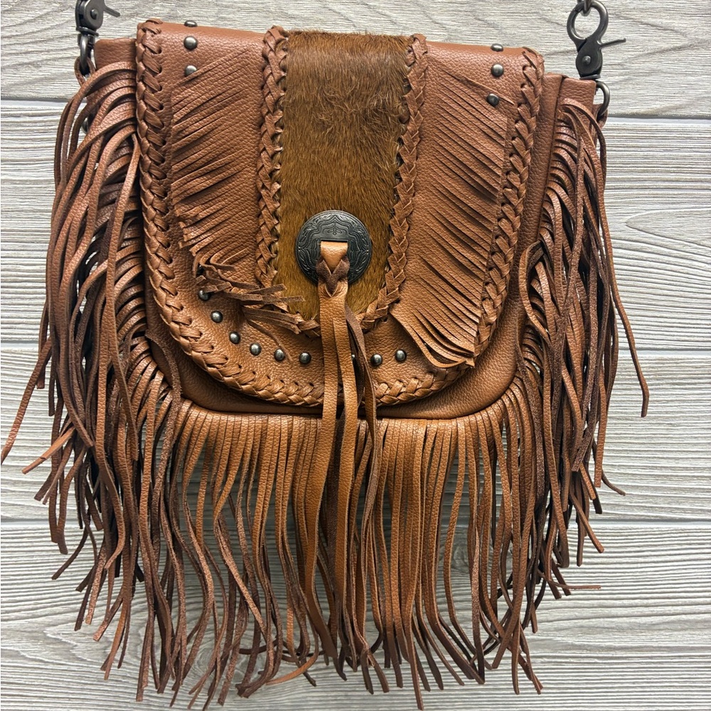 Montana West Women’s Hair on Cowhide Bohemian Brown Crossbody